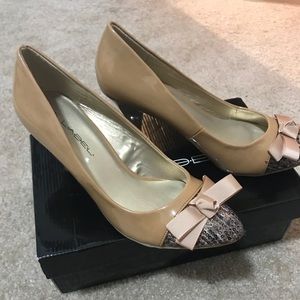 Tan high heels 1 1/2 inches
